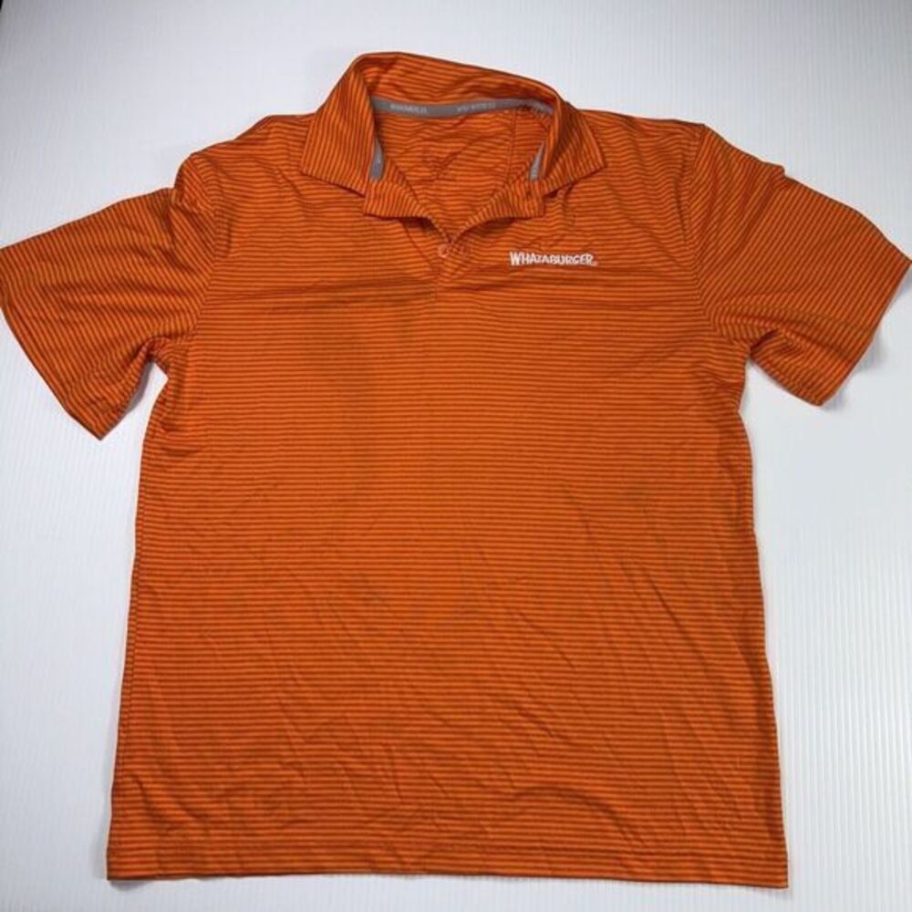 Whataburger Mens Polo Shirt1  Orange Short‎ Sleeve Logo M